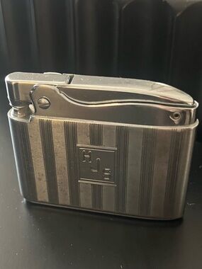 Vintage antique Ronson Lighter - Silver Striped Design